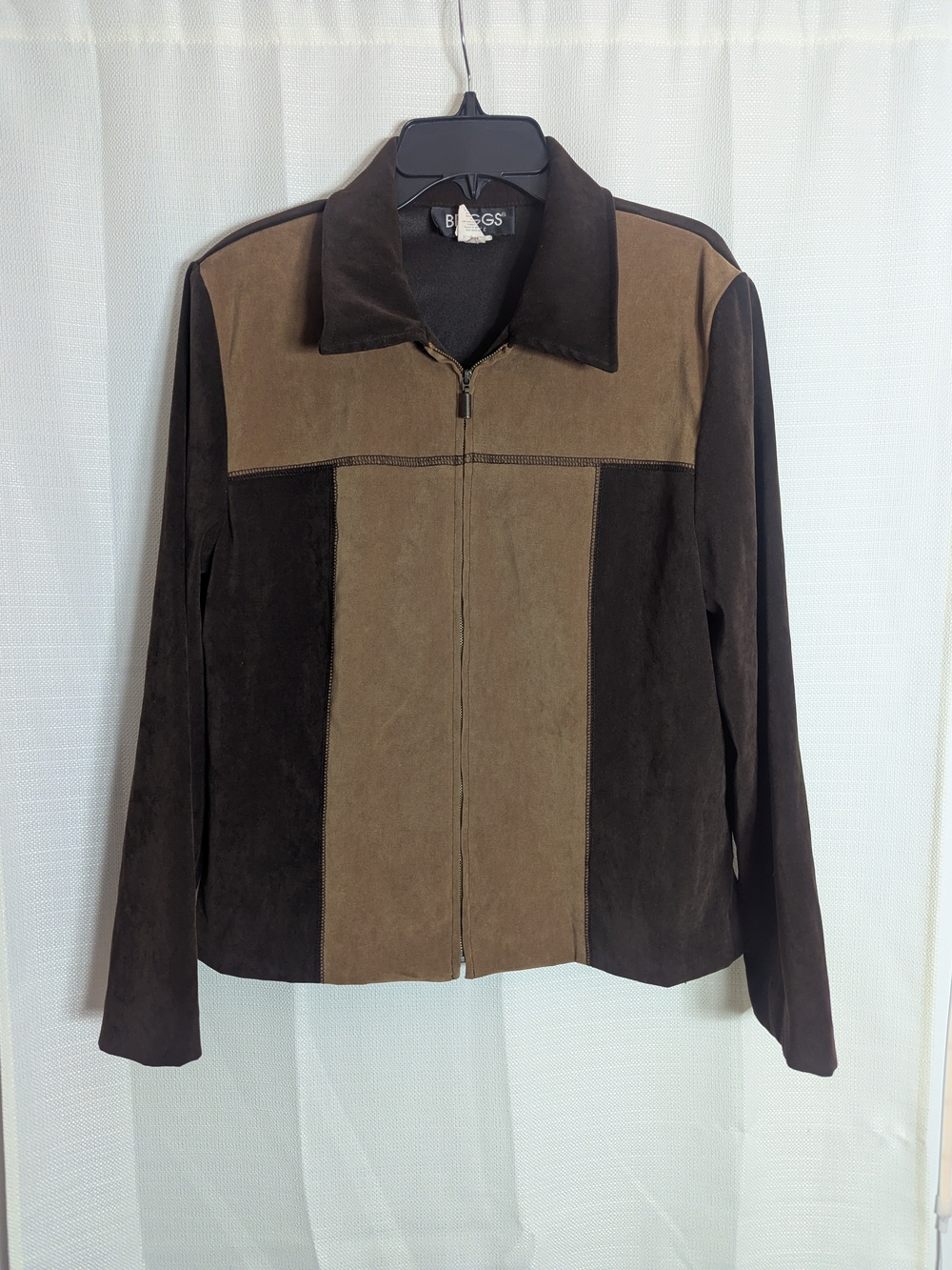 Briggs New York Two-Tone Brown Suede Zip Shirt Jacket